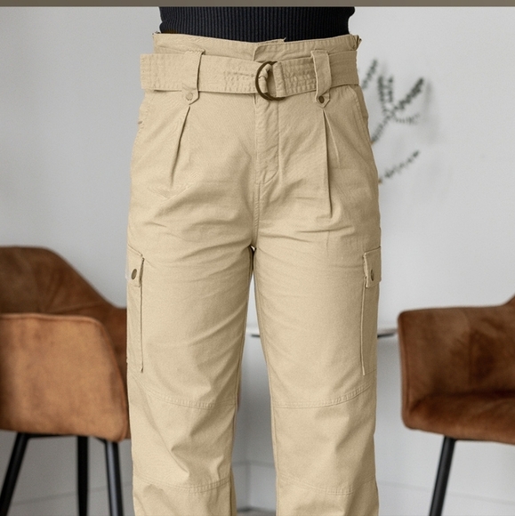 Only Beige Cargo Pants Size L 32" - Picture 7 of 14